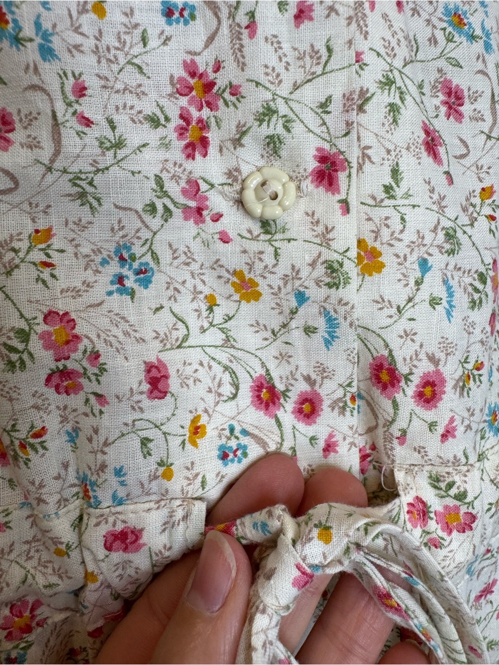 Vintage Cottagecore Floral Dress Lace Collar Prairie Midi Romantic Feminine - Picture 9 of 11